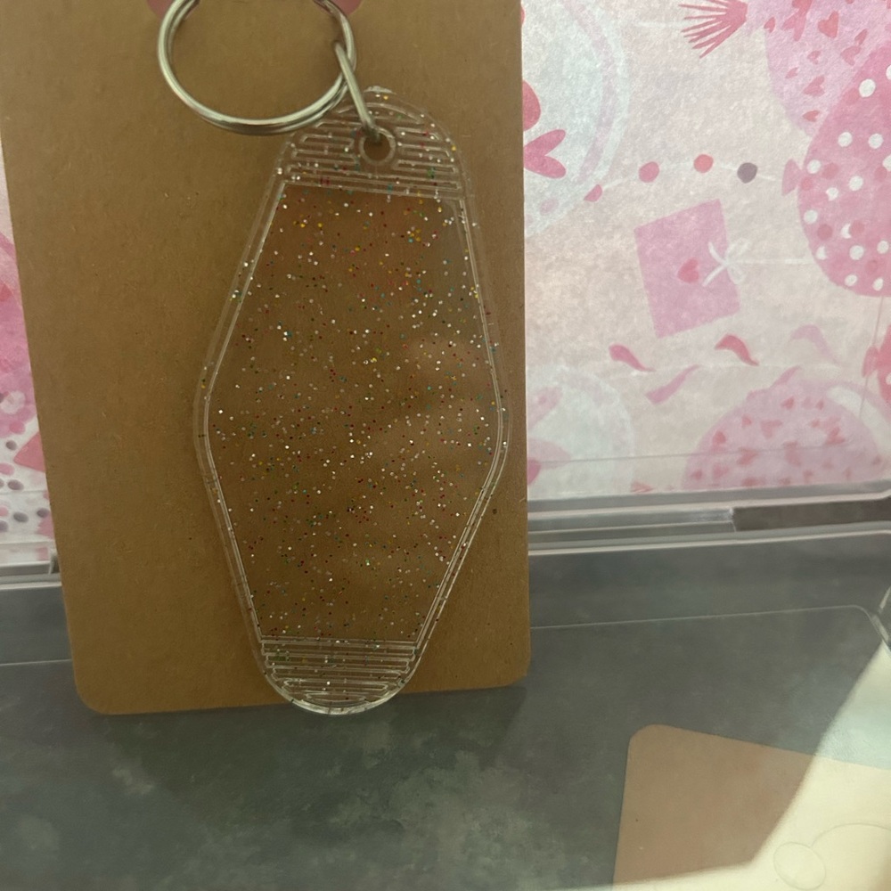 Pink Glitter Keychain - Picture 2 of 2